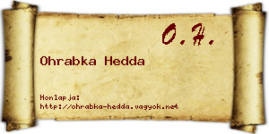 Ohrabka Hedda névjegykártya